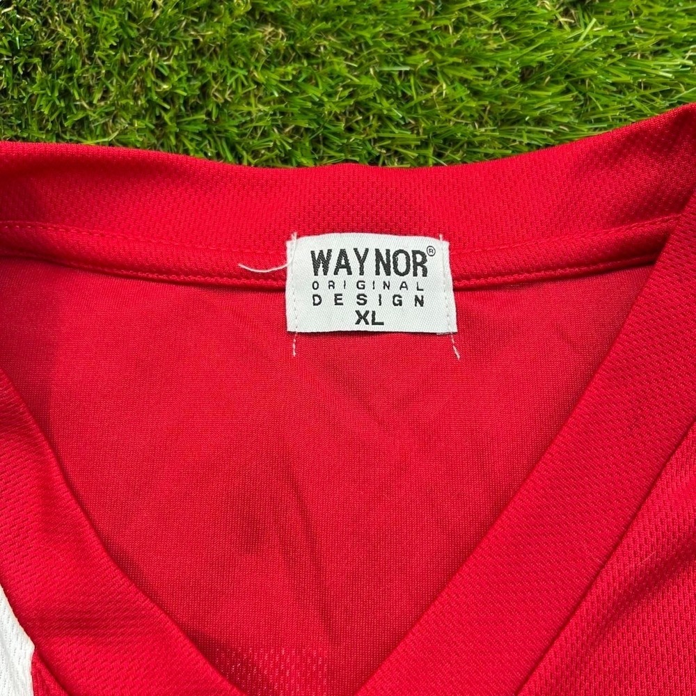 Vintage Norway Flag Soccer Jersey XL Red V Neck Football Futbol Shirt Y2K Mesh - Picture 3 of 8